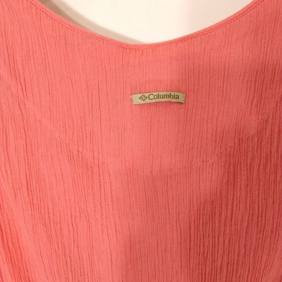 Columbia Woman's Chic Pink Ruffle Sleeveless Top M - Picture 6 of 6